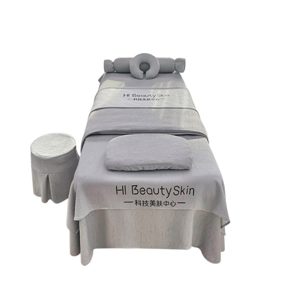 Nordic high-end beauty bedspread four-piece set knitted cotton simple light luxury physical therapy medical beauty skin management quilt cover sheets
