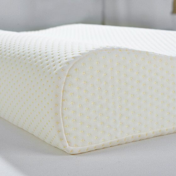 Memory pillow core with cotton pillowcase available on beauty salon massage bed, curved wave pillow for adult single only
