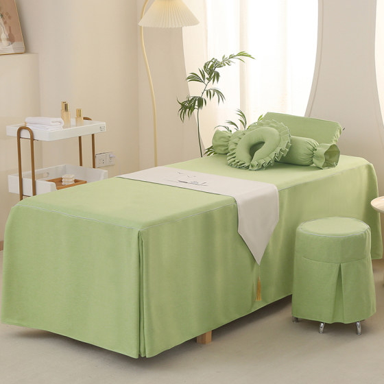2025 high-end beauty bed cover four-piece set for beauty salons, light luxury massage therapy shampoo bed cover, universal for all seasons