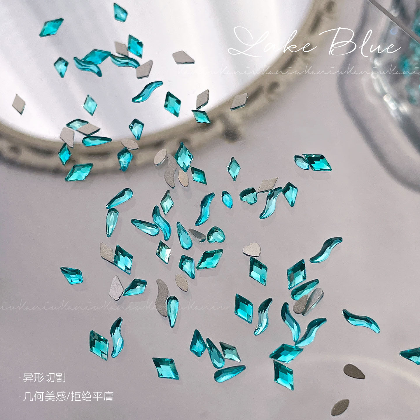 美甲饰品湖蓝爆闪平底异形钻混装蓝色显白马眼水滴迷你指甲装饰品,淘宝优惠券,粉丝福利购,淘宝优惠卷