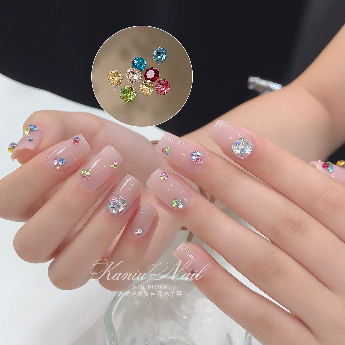美甲12格迷你尖底彩钻爆闪华子切锆石钻透明香槟平底异形指甲装饰,淘宝优惠券,粉丝福利购,淘宝优惠卷