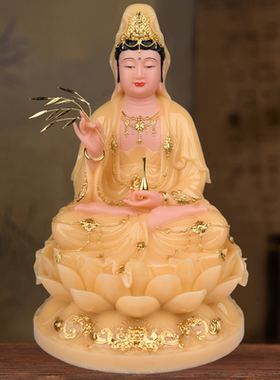 西方三圣佛像汉白玉黄玉
