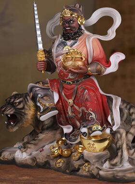 武财神赵公明神像五路黑