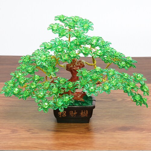 手工DIY串珠编织制作发财树材料包散珠招财摇钱树创意摆件饰品 - 图2