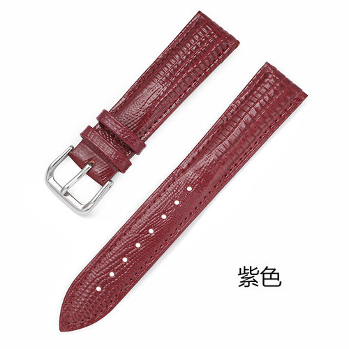 亮光真皮漆皮表带 适配蝶飞精工手表表带20 22mm蜥蜴纹表带真皮 - 图3
