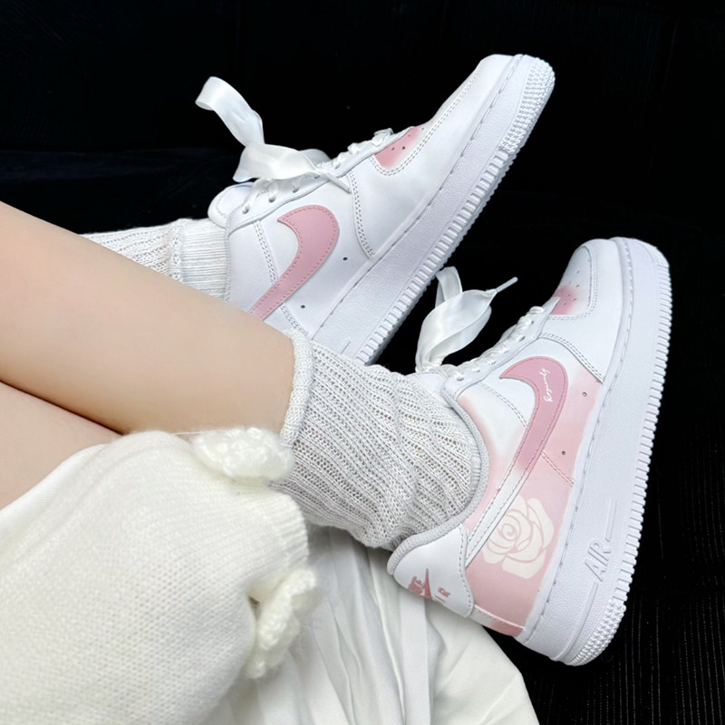 球鞋定制Nike Air Force 1AF1玫瑰之名 清新浪漫丝绸 低帮男女鞋,淘宝优惠券,粉丝福利购,淘宝优惠卷