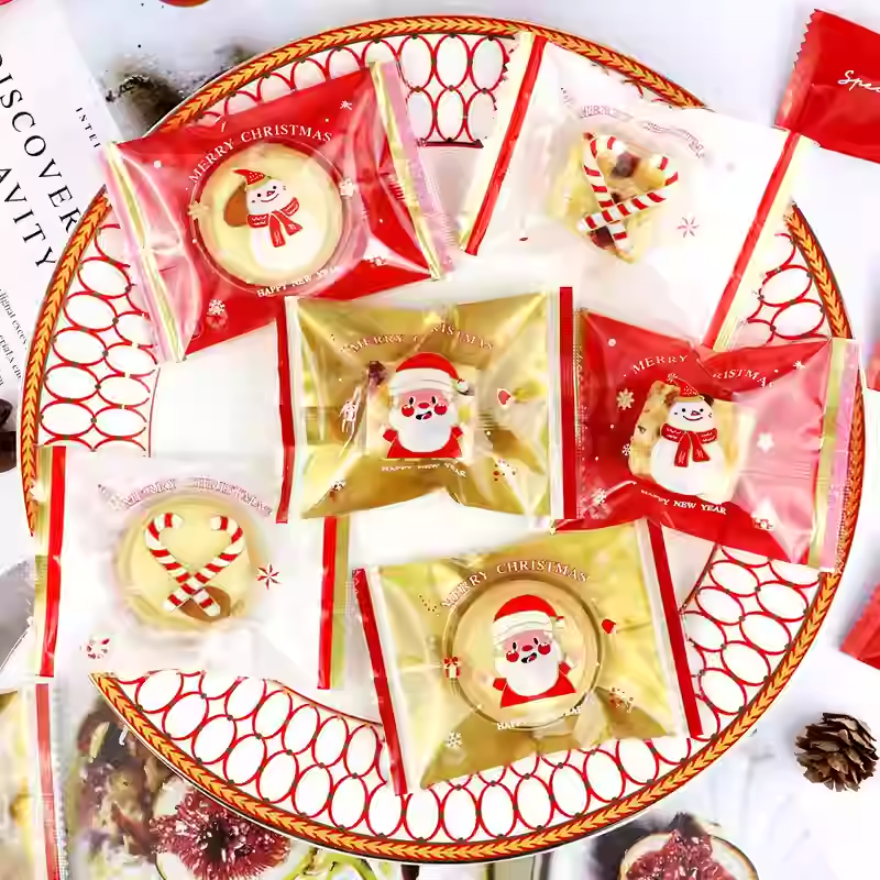 新款圣诞节机封袋雪花酥包装袋糖果曲奇饼干牛轧糖专用袋,淘宝优惠券,粉丝福利购,淘宝优惠卷