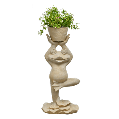 户外可爱青蛙花盆摆件庭院园林动物雕塑景观招财落地装饰品 虎窝淘