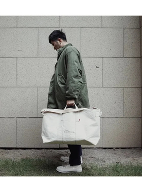 WTAPS TOTE BAG西山彻日潮军事风帆布单肩手提大容量旅行袋露营包