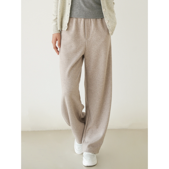 Versatile natural waist thick trousers wide leg pants