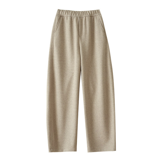 Versatile natural waist thick trousers wide leg pants