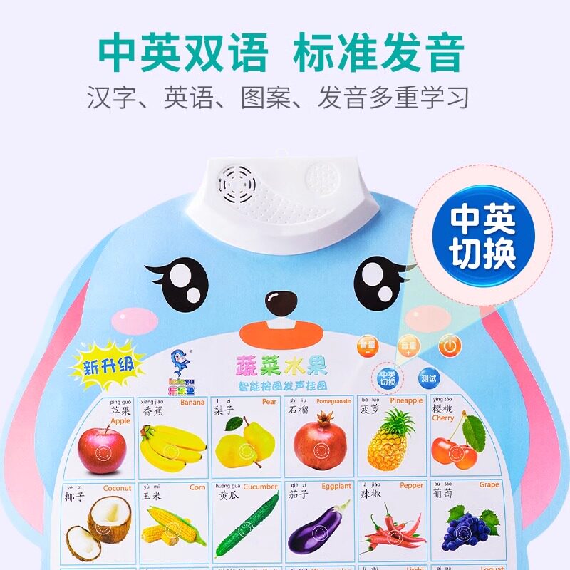 婴儿有声早教挂图识字汉语拼音表数字英文字母看图识物儿童玩具