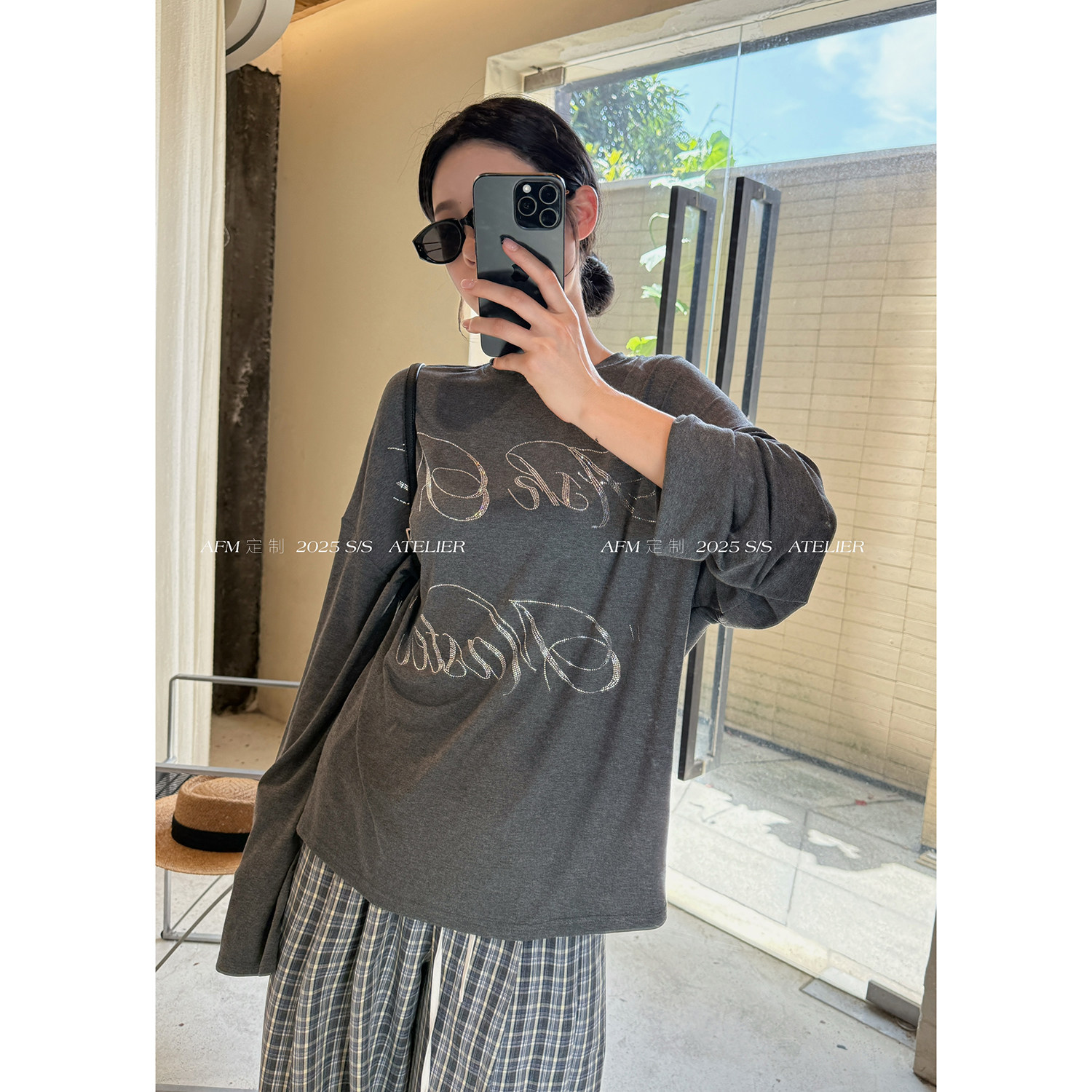【满天星】烫钻长袖防晒透气休闲百搭罩衫上衣女夏防晒宽松慵懒风