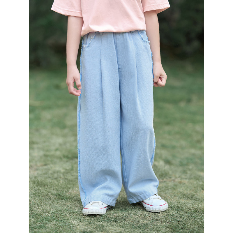 茵曼女童休闲夏季2023新款牛仔裤 茵曼童装裤子