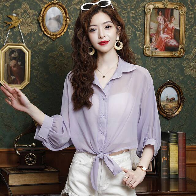 Chiffon sun protection cardigan ບາງໆຂອງແມ່ຍິງ summer ແສງສະຫວ່າງເສື້ອ tulle ກ້ອນຜ້າໄຫມ suspender dress ກັບ blouse