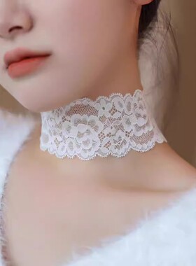 女薄款脖套套头围脖领圈护颈带脖颈链蕾丝假领子防晒项圈遮疤颈带