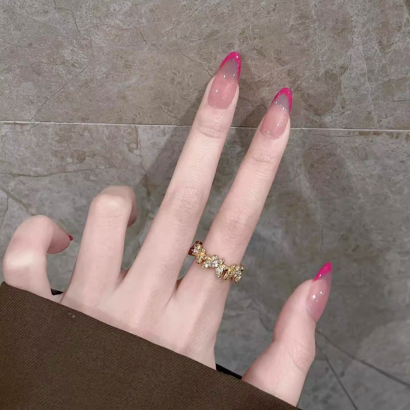 纯手工穿戴甲纯欲法式透粉裸色气质渐变简约高级感可拆卸美甲贴片,淘宝优惠券,粉丝福利购,淘宝优惠卷