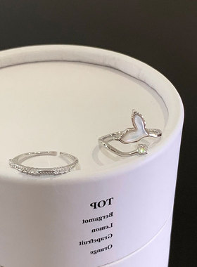 设计感精致锆石鱼尾开口戒指女小众轻奢优雅温柔时尚百搭指环戒子