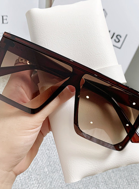 欧美太阳镜男女网红款连体方形大框遮阳防晒防紫外线开车全框镜潮