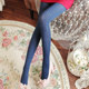 Japanese velvet twist striped slim open stockings