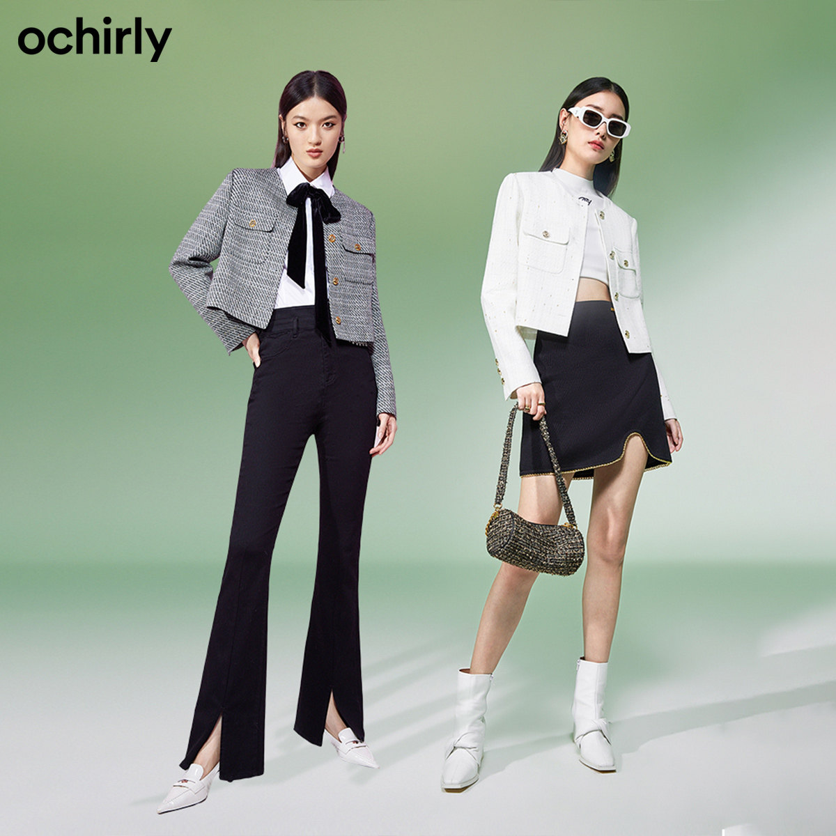 【2件9折】欧时力ce风金丝纱小香风 ochirly短外套