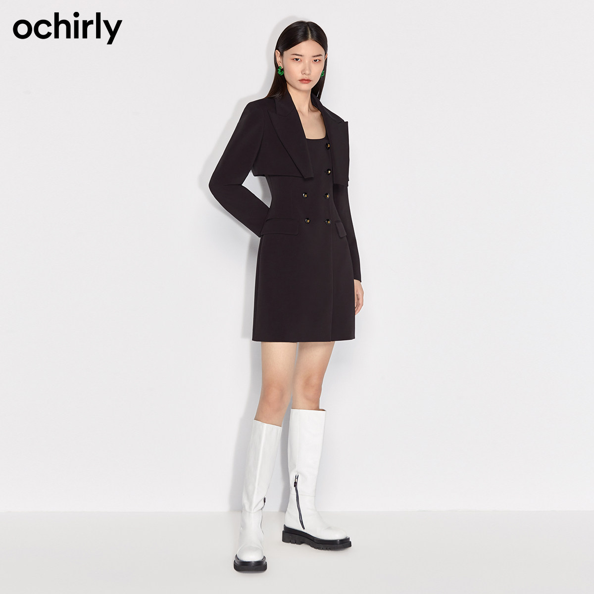 2件9折欧时力2022新款春装连衣裙 ochirly连衣裙