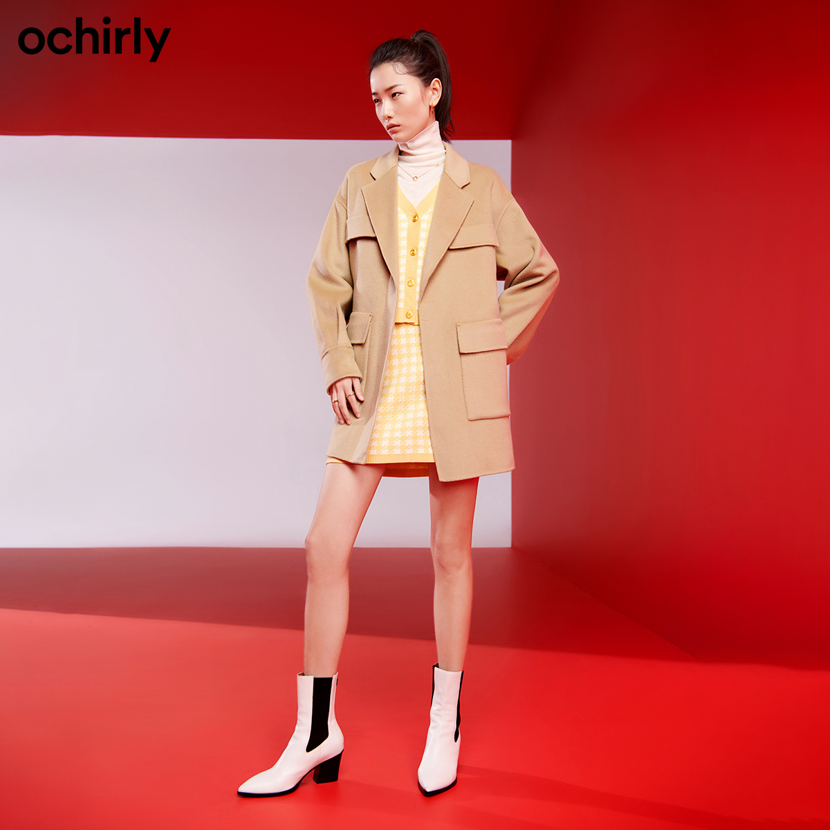 ochirly欧时力2021新款秋冬羊毛呢 ochirly毛呢外套