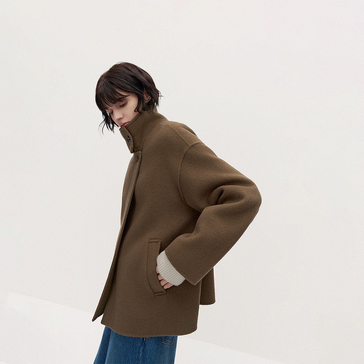 【特享折扣】欧时力 澳进口美丽诺羊毛双面呢风衣外套女高级秋冬,淘宝优惠券,粉丝福利购,淘宝优惠卷