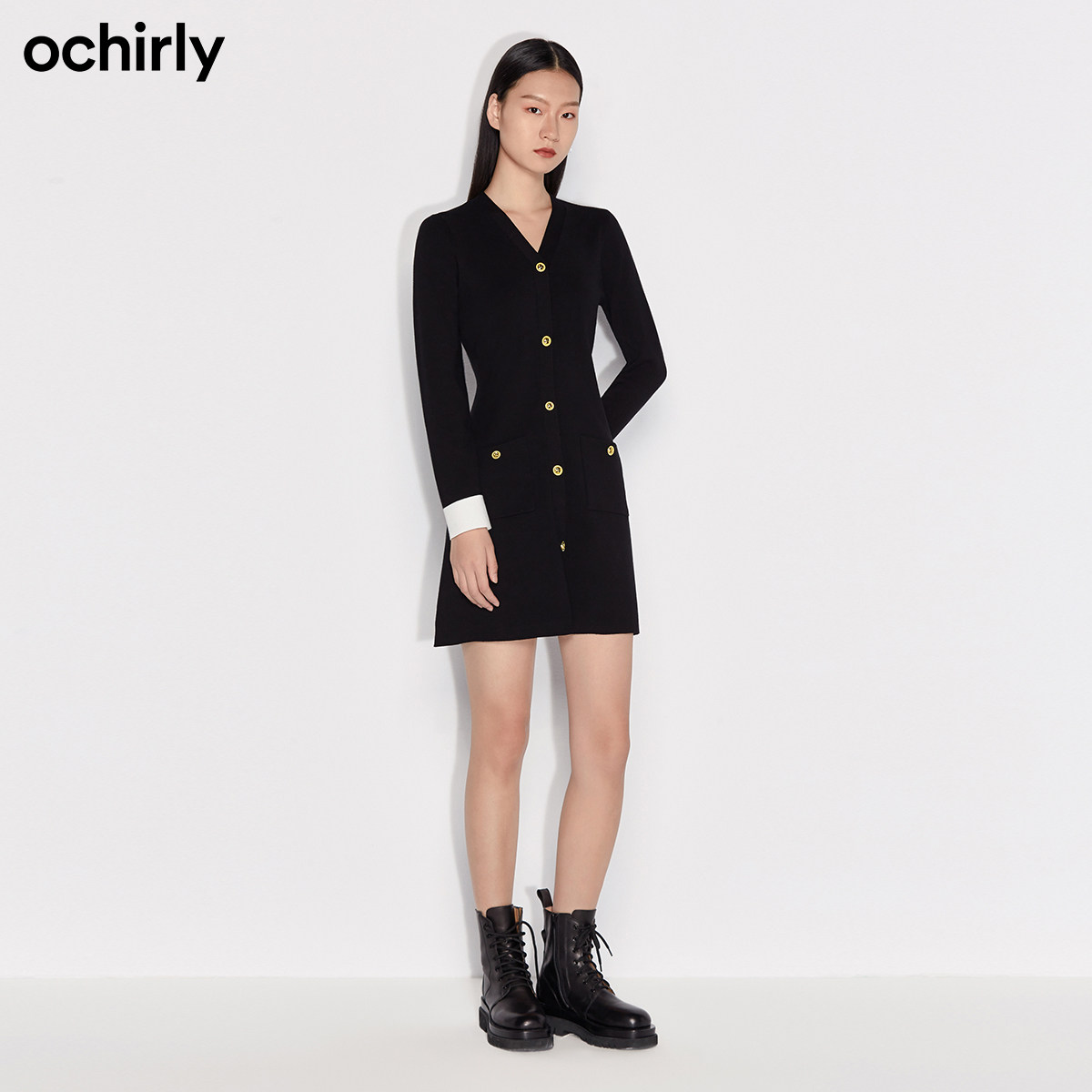 【2件9折】欧时力2022新款秋连衣裙 ochirly连衣裙