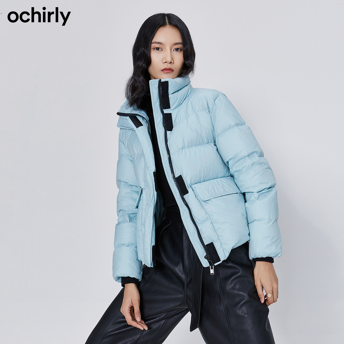 欧时力2021新款秋冬立领短款防风 ochirly羽绒服