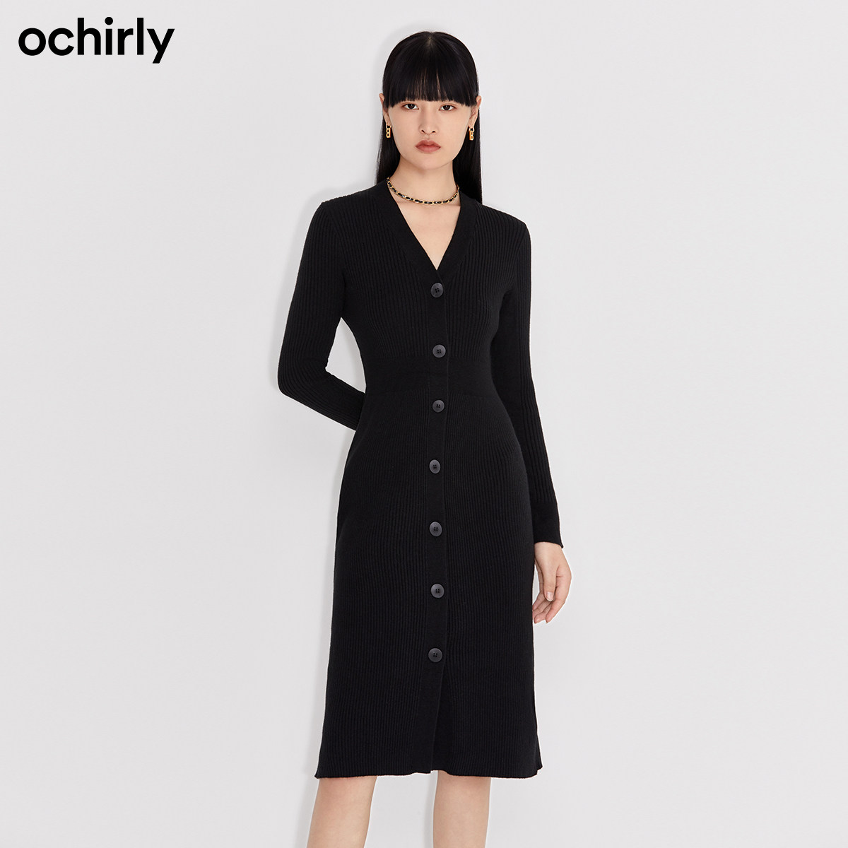 2件9折欧时力2021新款秋装小连衣裙 ochirly连衣裙