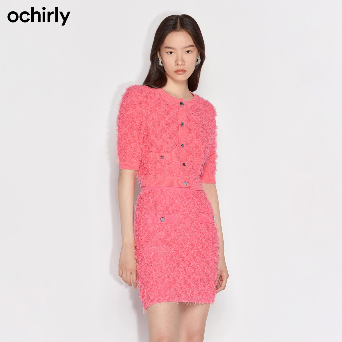 【直降】欧时力小香风套装女2022新款 ochirly毛针织衫