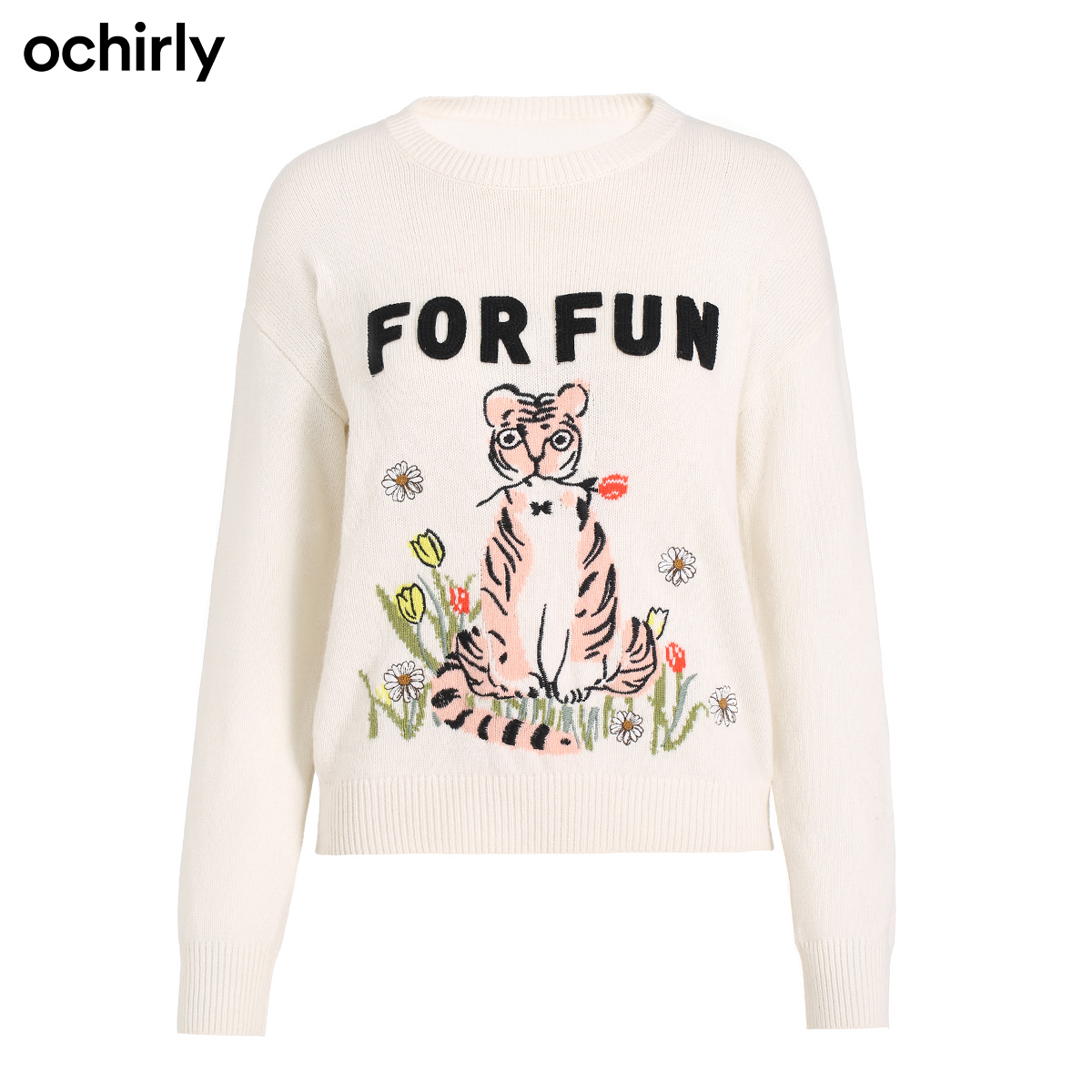 2件9折欧时力2022新款春装老虎毛衣 ochirly毛衣