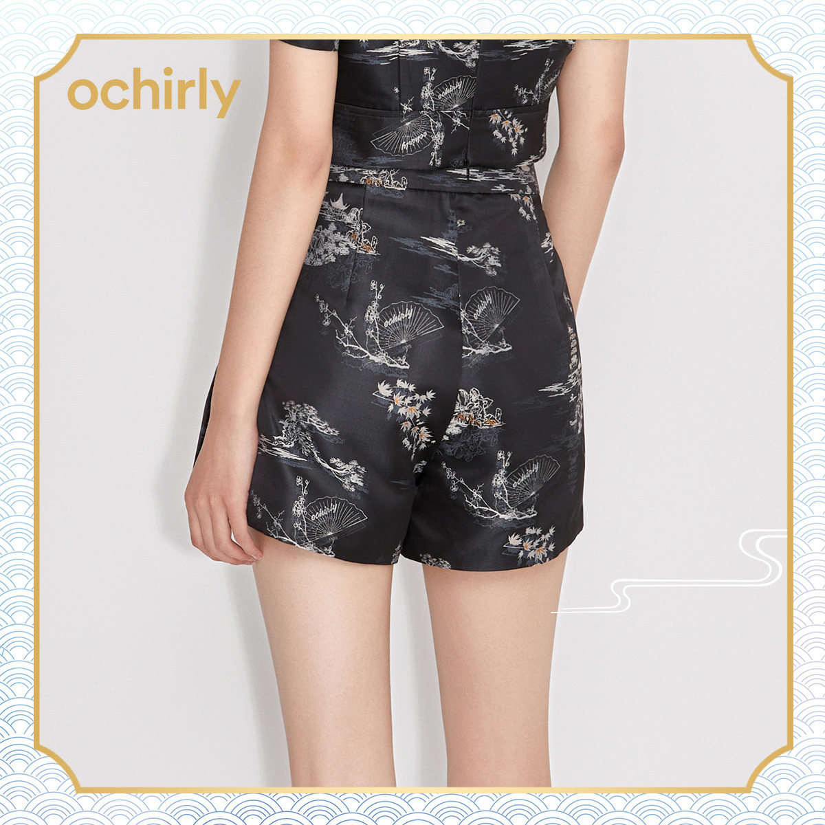 国风系列欧时力2022新款春装女裙裤 ochirly休闲裤