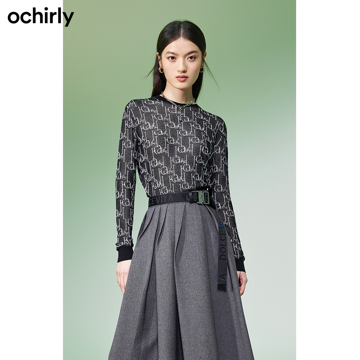 【2件9折】欧时力女2022新款秋针织衫 ochirly毛针织衫