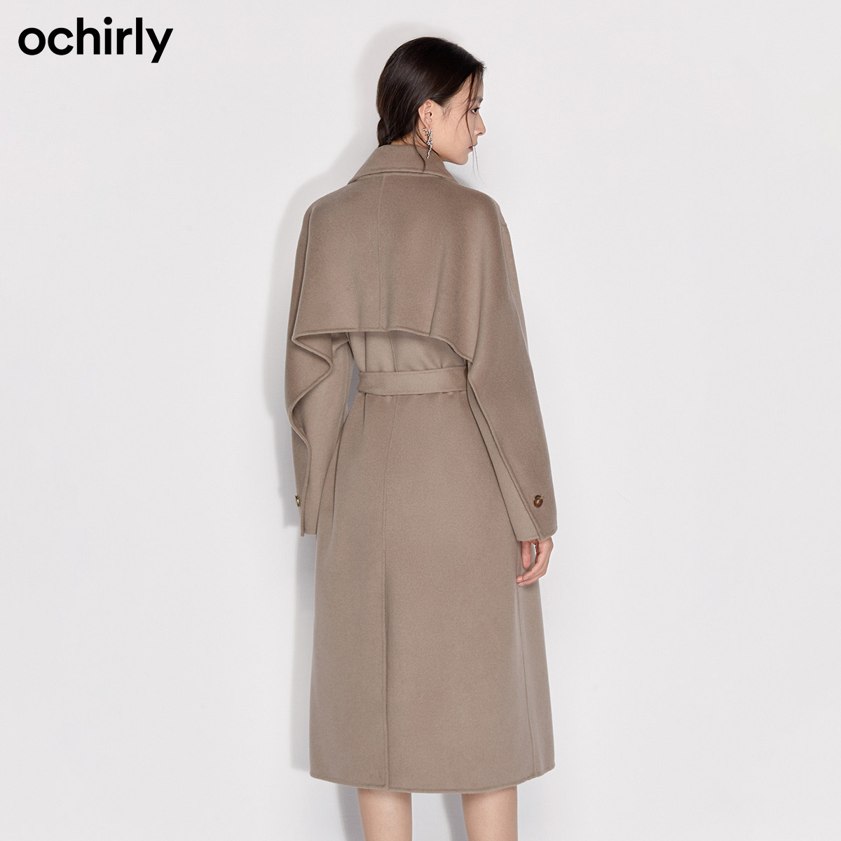 2件9折欧时力2022新款春装纯羊毛女 ochirly毛呢外套