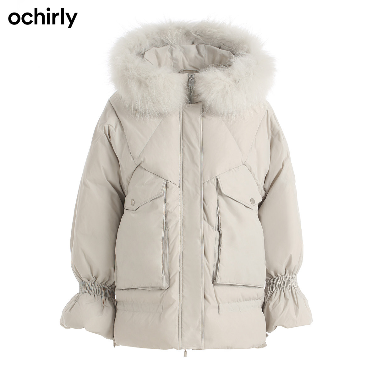 2件9折欧时力秋冬新品配貉子羽绒服 ochirly羽绒服