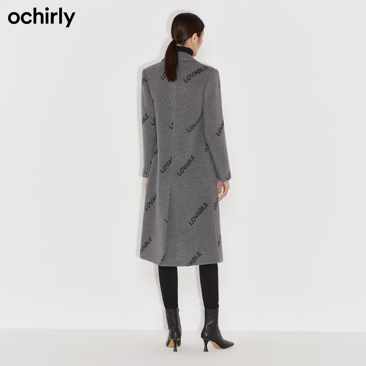 2件9折欧时力2021新款冬装毛呢大衣 ochirly毛呢外套