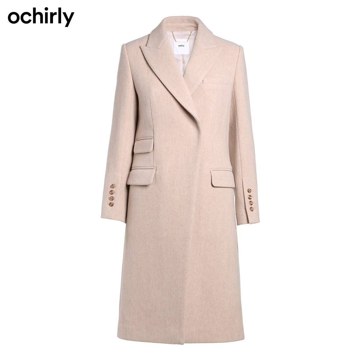 2件9折欧时力新款冬装双面立绒大衣 ochirly毛呢外套