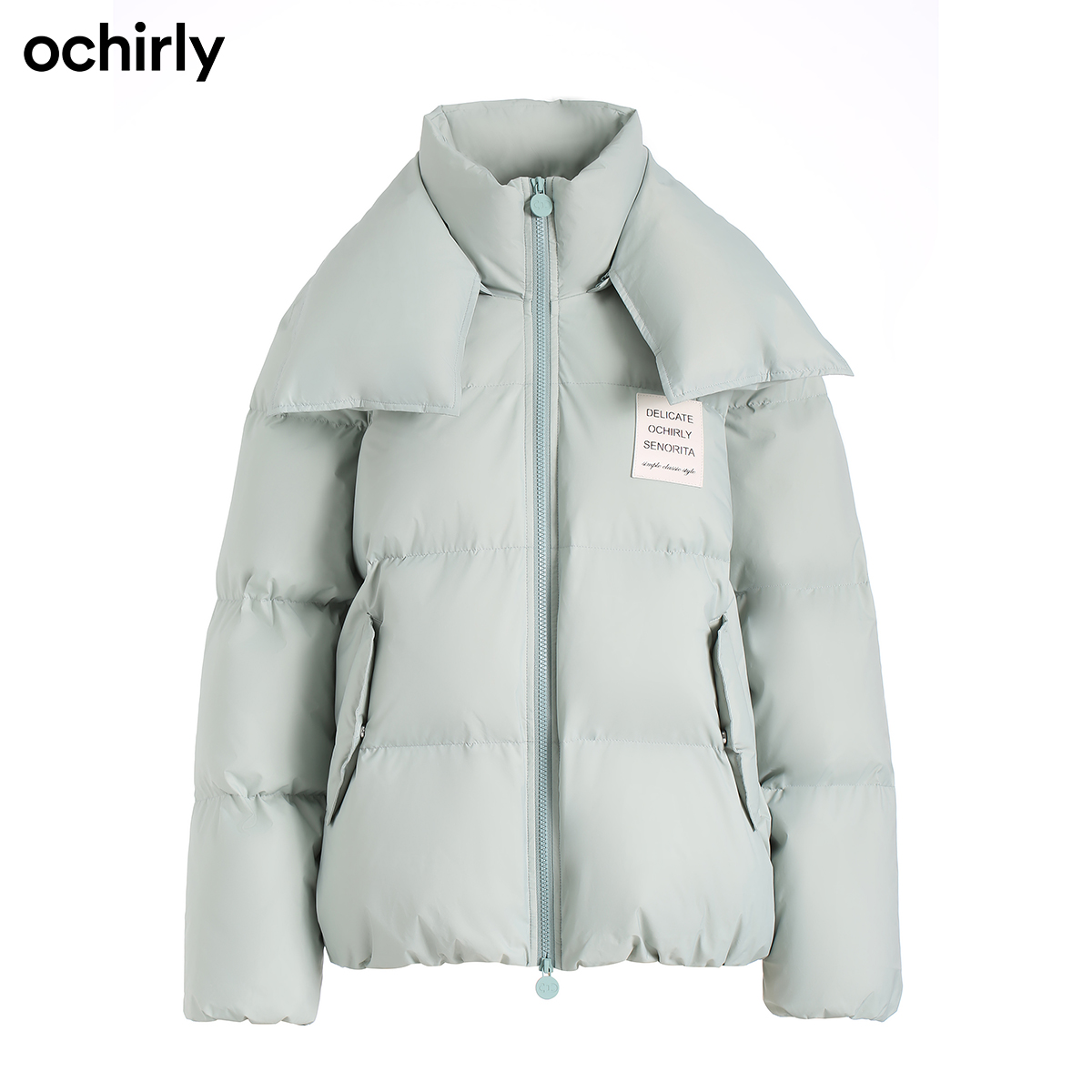 2件9折欧时力2021新款冬装字母皮牌 ochirly羽绒服