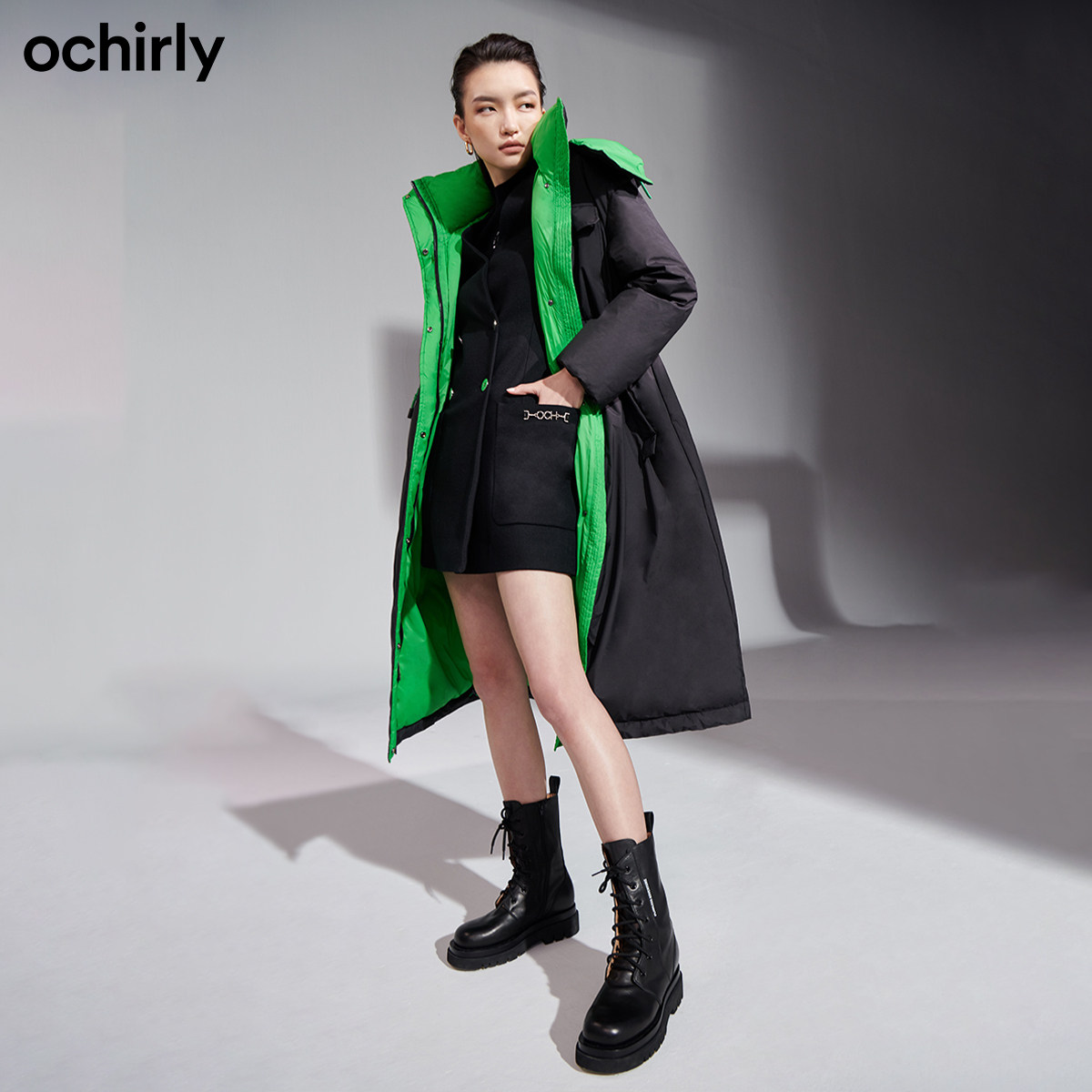 2件9折欧时力2021新款冬装连衣裙 ochirly连衣裙