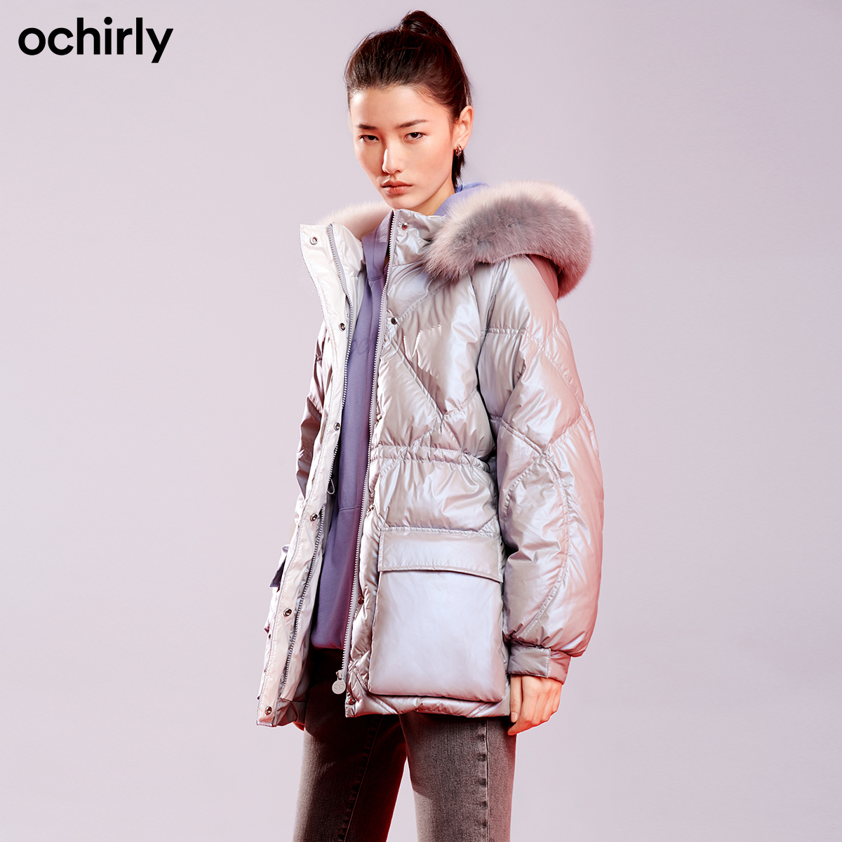 2件9折欧时力2021新款秋冬羽绒服 ochirly羽绒服