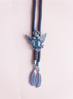 双翅韩版男士女白衬衫项链水钻