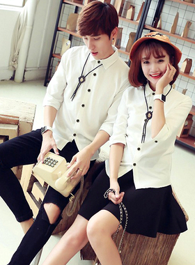 鹿头情侣项链女学生牛皮绳衬衣