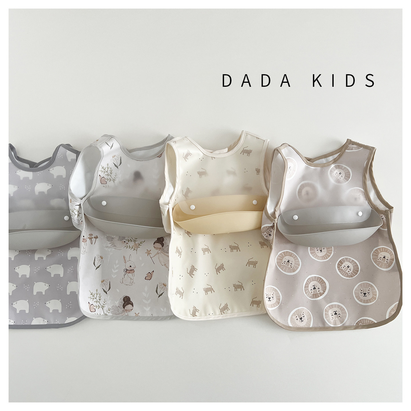 A类韩系婴儿无袖罩衣可爱卡通动物宝宝食饭兜柔软PU防水防污围兜,淘宝优惠券,粉丝福利购,淘宝优惠卷