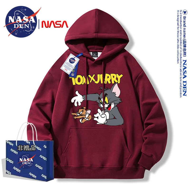 NASA联名连帽美式印花落肩袖时尚简约卫衣男女韩版chic宽松衣ins,淘宝优惠券,粉丝福利购,淘宝优惠卷