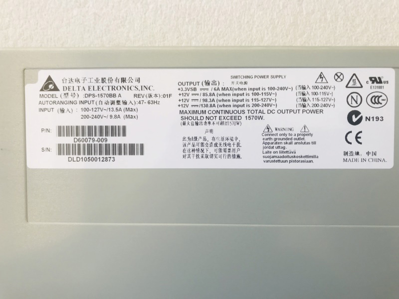 联想全新万全R630 G7服务器电源 1570W DPS-1570BB A D60079-009