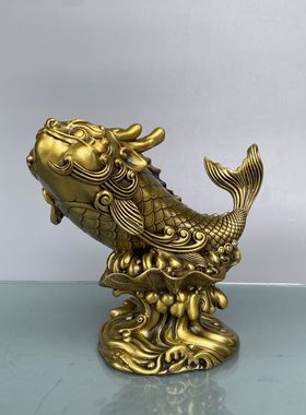黄铜龙头鱼摆件鳌头鱼装饰送礼