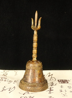 全黄铜手摇铃铜铃铛工艺品装饰