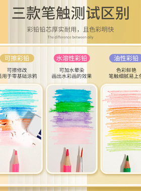 (K)72色水溶性彩色铅笔48色彩铅画笔套装手绘用品绘画幼儿园文具